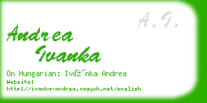 andrea ivanka business card